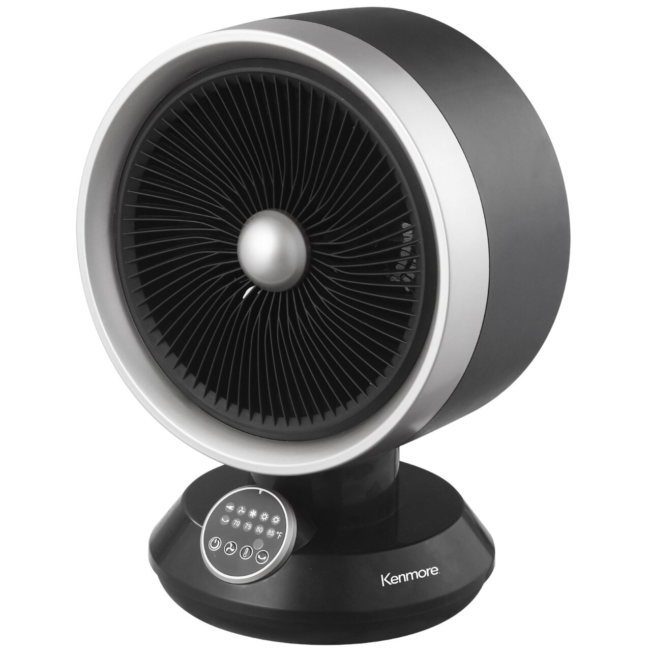 Kenmore: 2-In-1: Desk Fan & Heater Combo - Black, Electric Year-Round Air Warming & Cooling, Oscillating, Remote-Digital Control, Office-Bedroom-Home